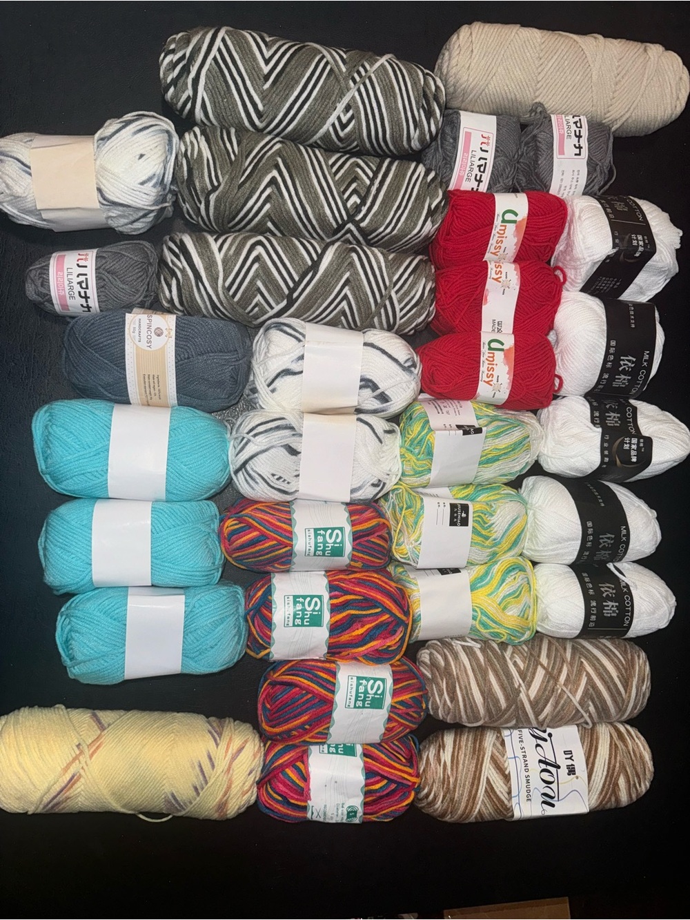 32 skeins of Assorted Multicolor Yarn Bundle for Home Crafts